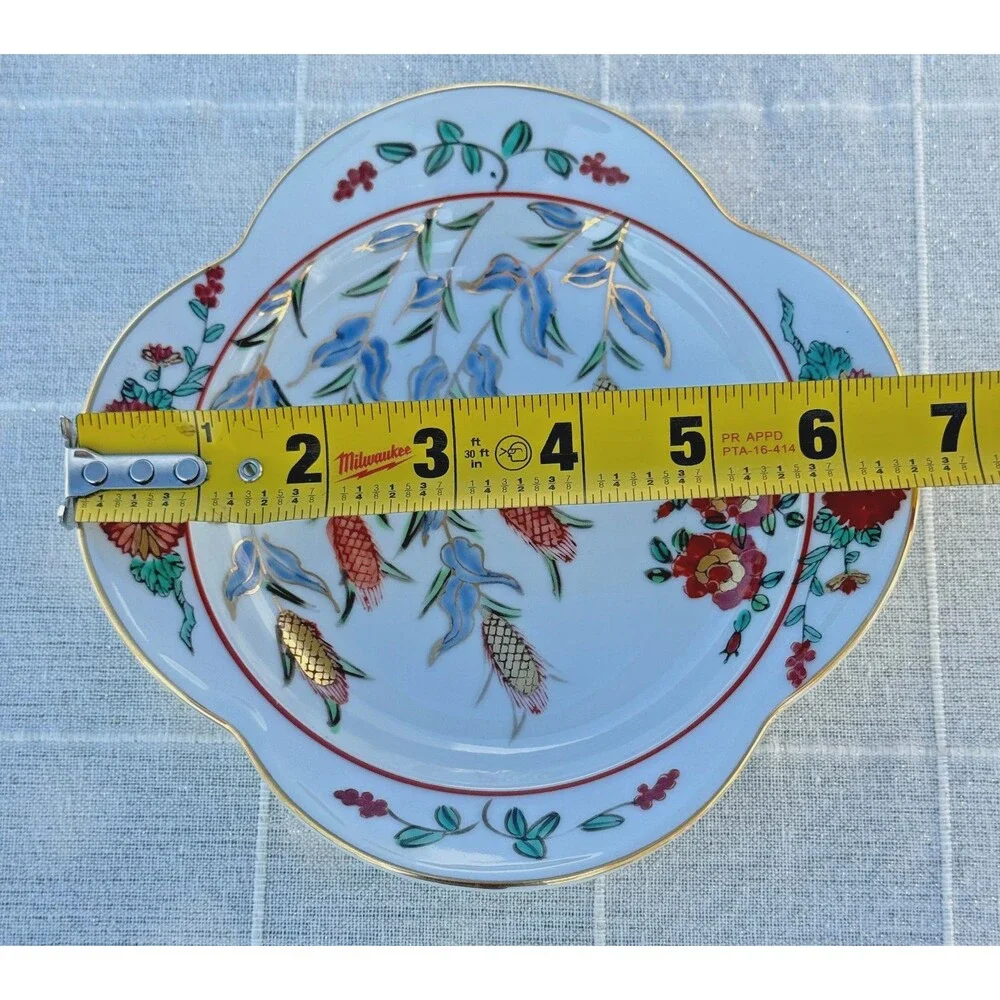 Vintage Imari Dish Japanese Porcelain Floral Plate Gold Detail Coastal‎ Cottage